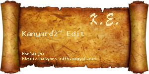 Kanyaró Edit névjegykártya